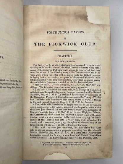 The Pickwick Papers by Charles Dickens 1837 First Edition Early State with Buss Plates