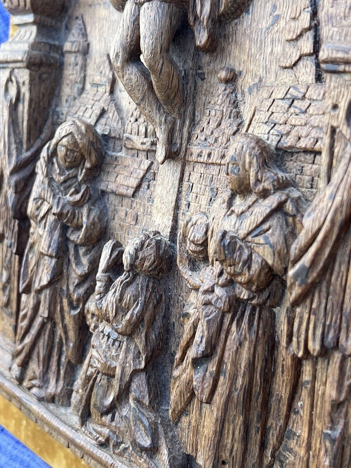 The Crucifixion of Christ c.1580-1600 Flemish Carved Oak Panel