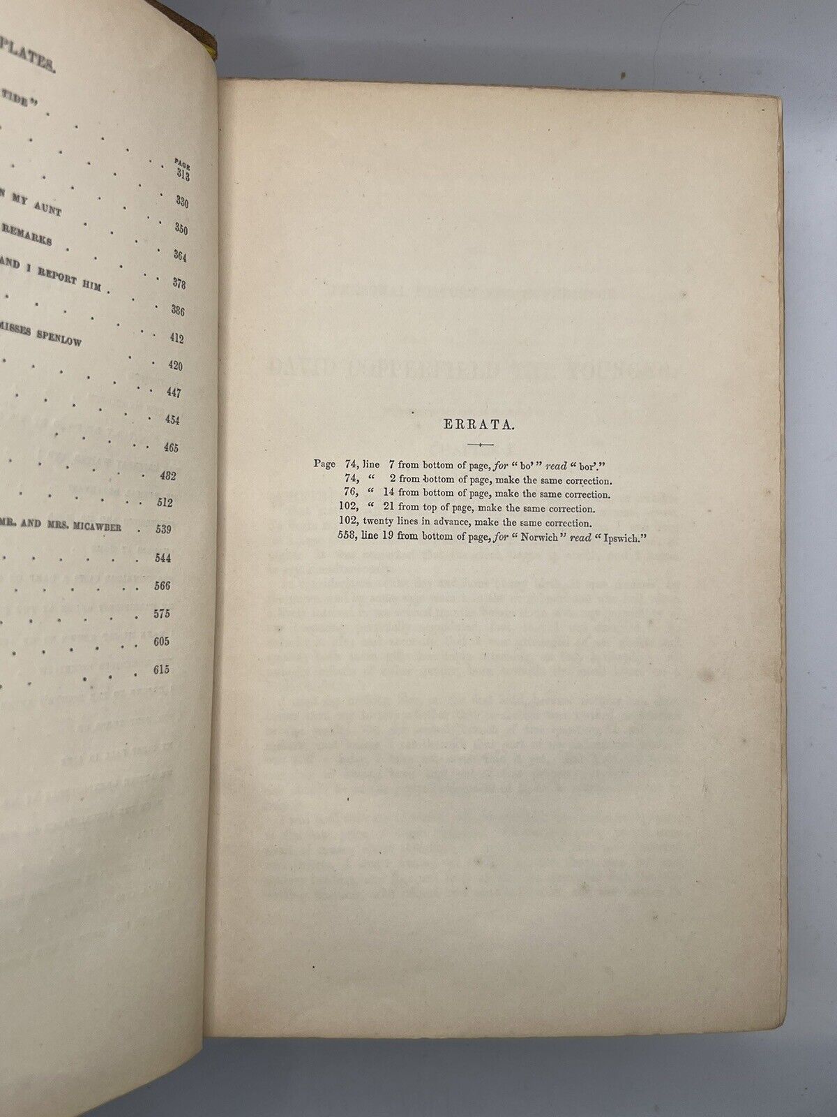 David Copperfield Charles Dickens 1850 First Edition First Printing in Original Cloth