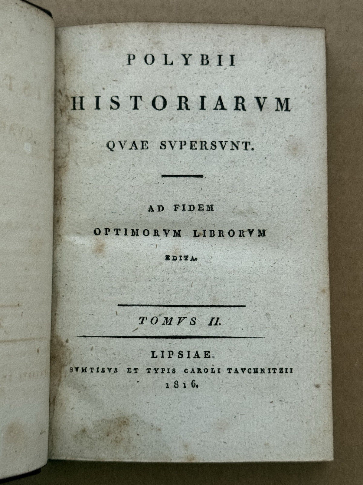 Polybius Histories 1816