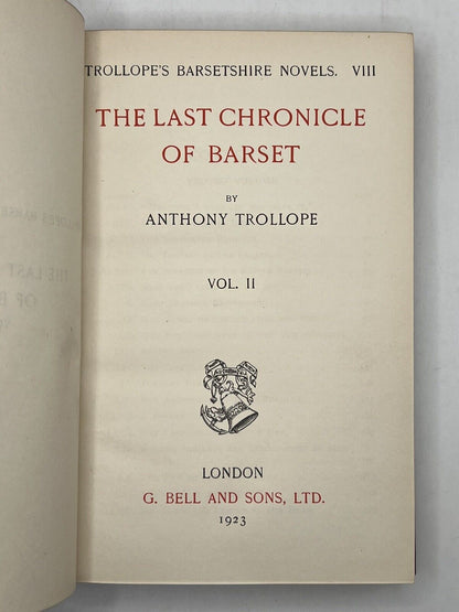 The Last Chronicle of Barset by Anthony Trollope 1923 Ramage Bindings