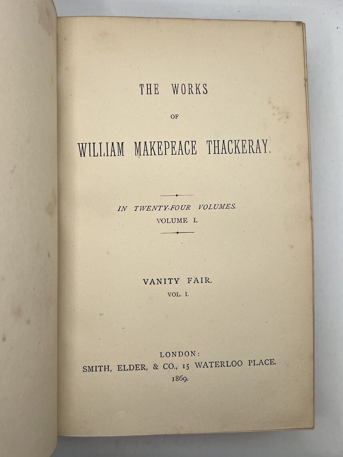 The Works of W.M. Thackeray 1869 First Edition, Bickers Fine Binding