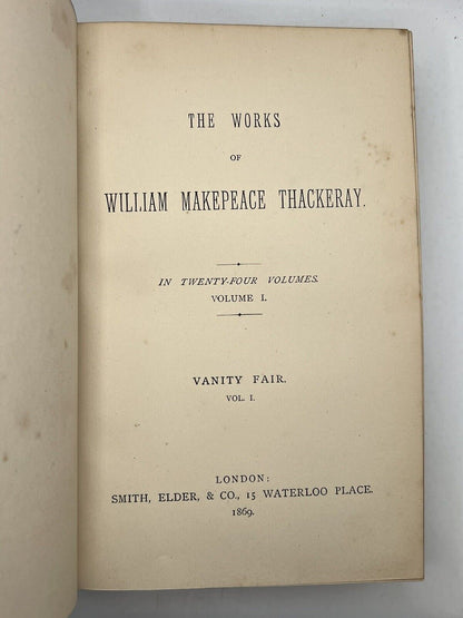 The Works of W.M. Thackeray 1869 First Edition, Bickers Fine Binding