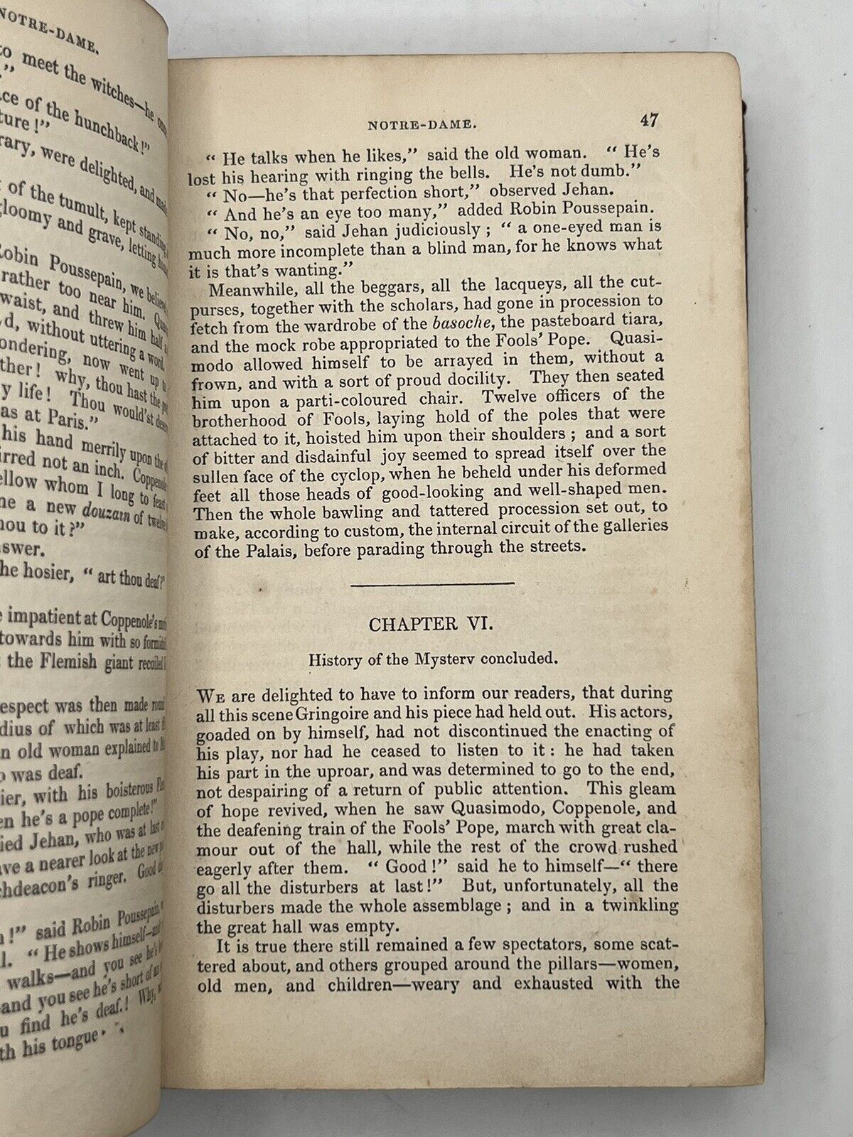 The Hunchback of Notre Dame by Victor Hugo 1840 Early English Edition Rare