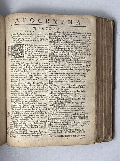 King James Bible 1712-13 with John Baskett's Book of Common Prayer