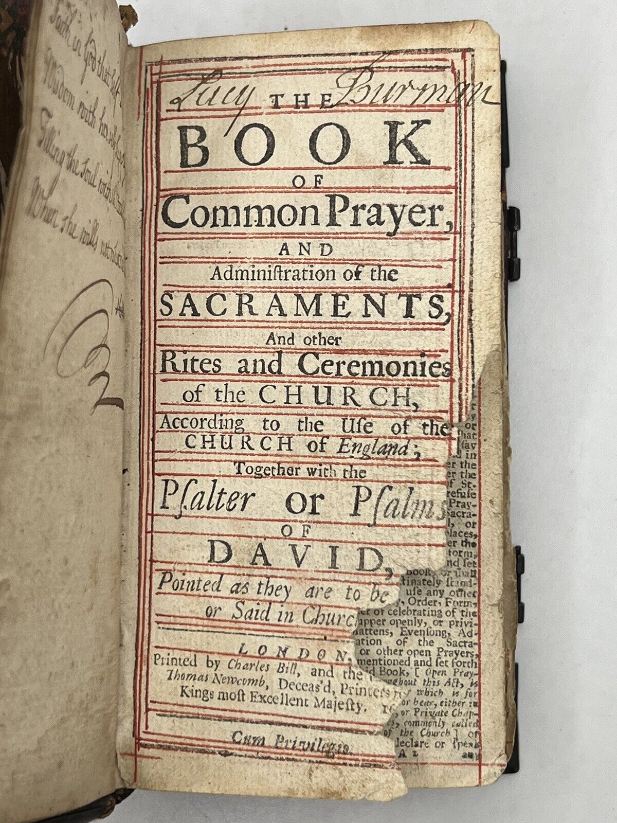 The Book of Common Prayer 1692