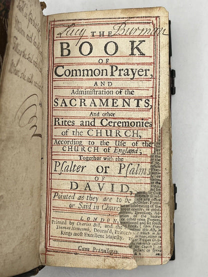 The Book of Common Prayer 1692