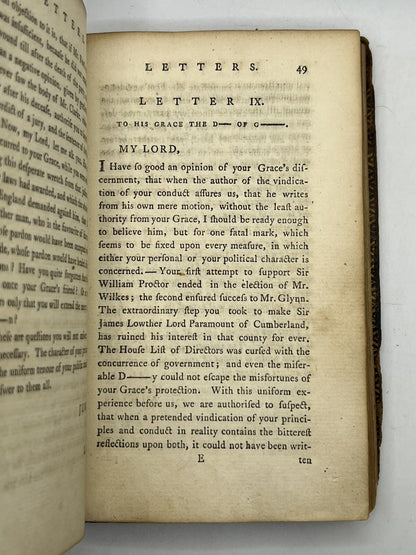 The Letters of Junius 1770 Rare Pirated Edition