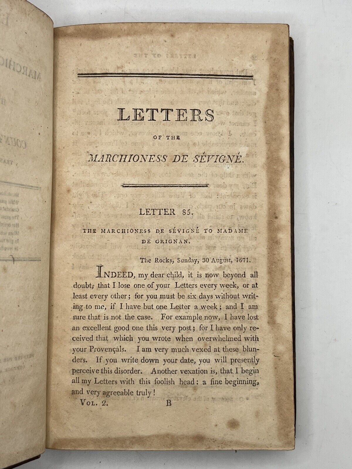 The Letters from the Marchioness de Sevigne to Her Daughter 1801