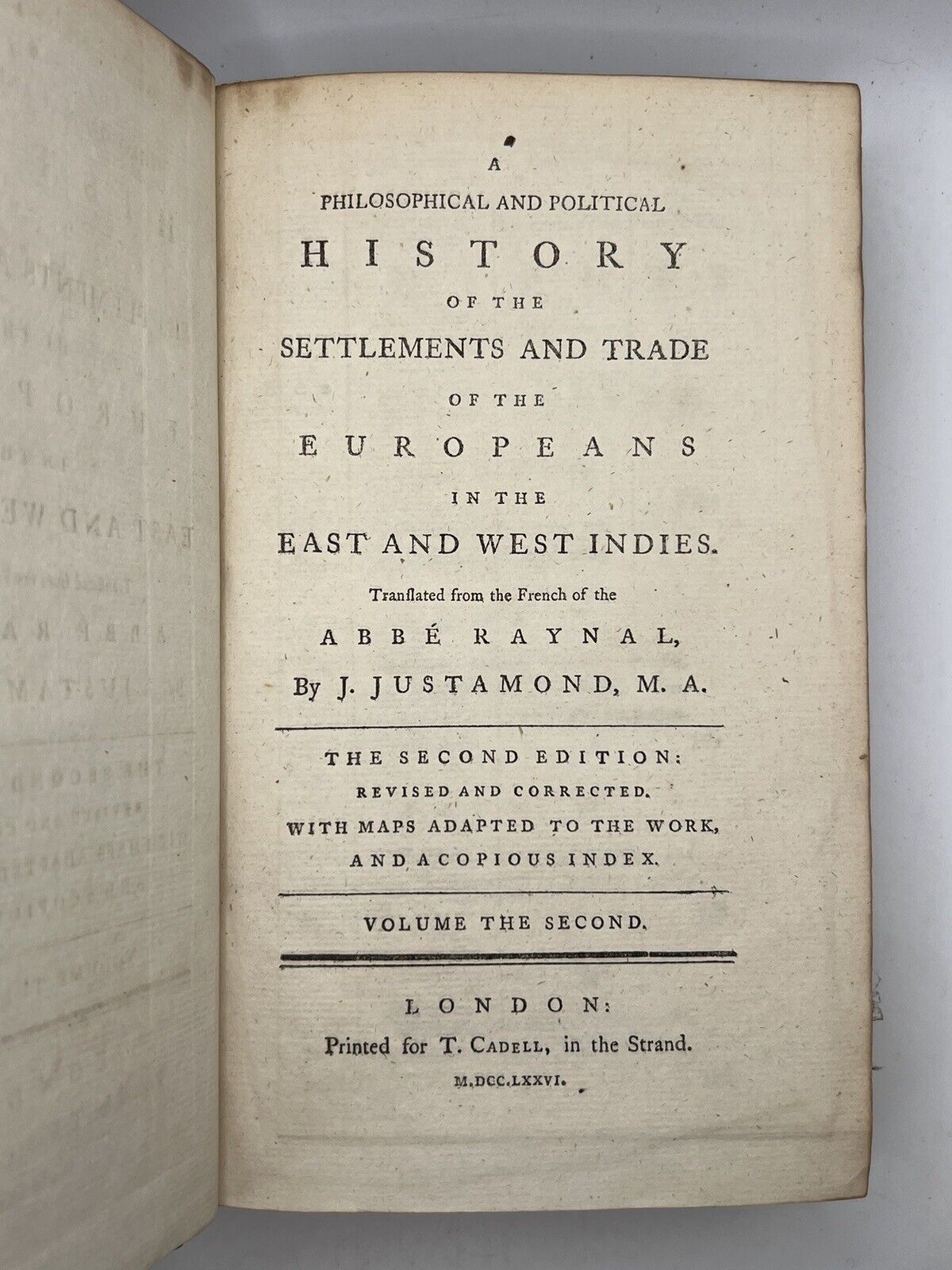 History of the Indies & North America by Raynal 1776