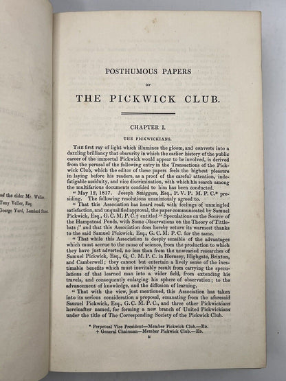 The Pickwick Papers by Charles Dickens 1837 First Edition Very Clean Copy