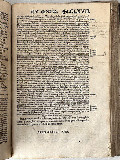 1519 Horace Post-Incunable with Contemporary Marginalia