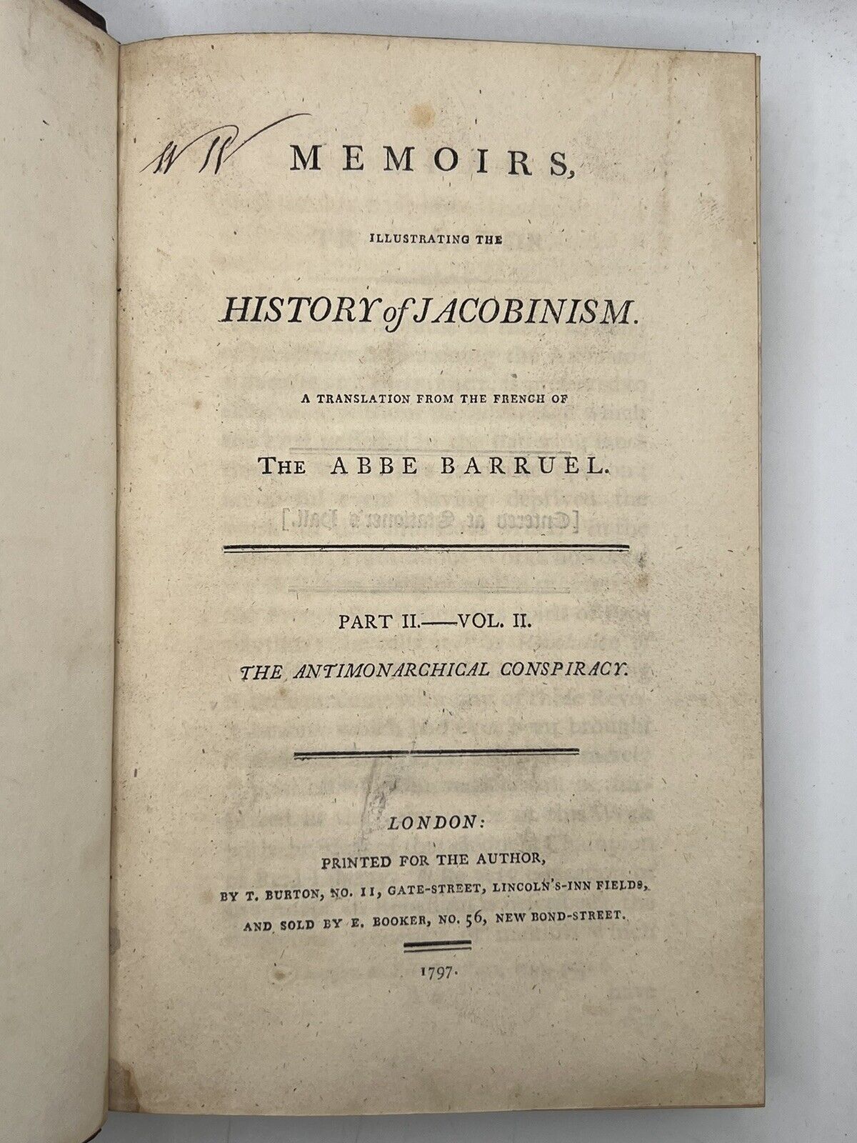 History of Jacobinism by Abbe Barruel 1797-8