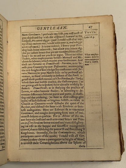 The English Gentleman by Richard Brathwait 1630 First Edition First Issue