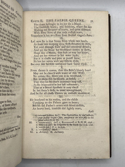 The Faerie Queene by Edmund Spenser 1758 Important Edition