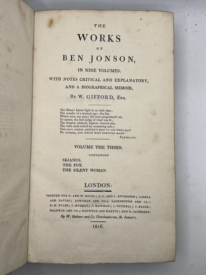 The Works of Ben Jonson 1816