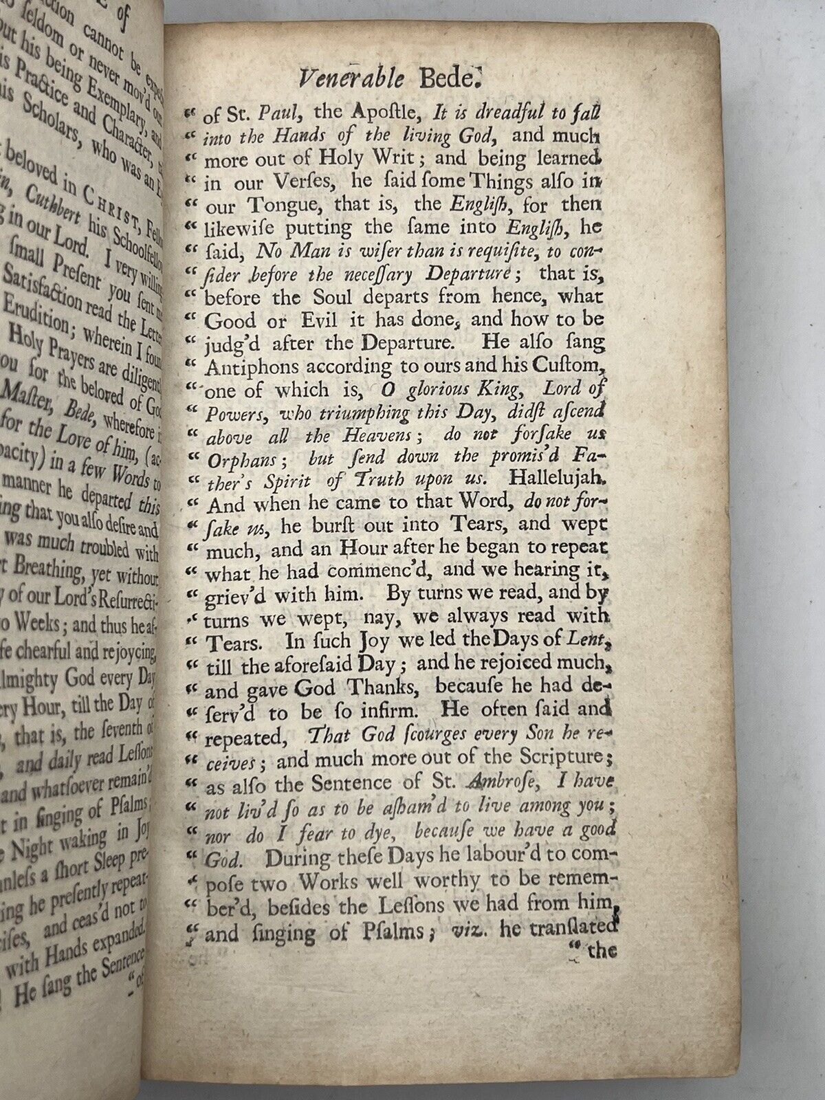 The Ecclesiastical History of the English Nation by the Venerable Bede 1723