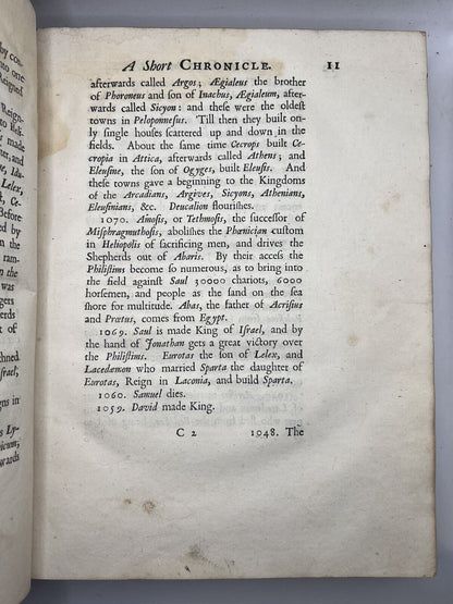 The Chronology of Ancient Kingdoms by Sir Isaac Newton 1728 First Edition