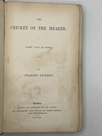 The Cricket on the Hearth by Charles Dickens 1846 First Edition Original Cloth