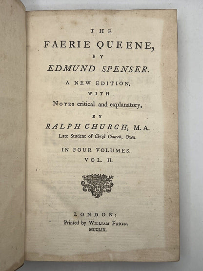 The Faerie Queene by Edmund Spenser 1758