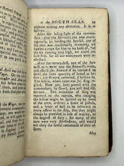 A Voyage to the South-Seas by Commodore Anson 1744 Pirated First Edition