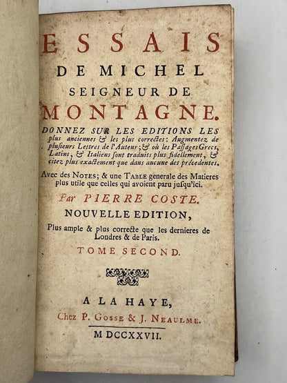 The Essays of Michel de Montaigne 1727