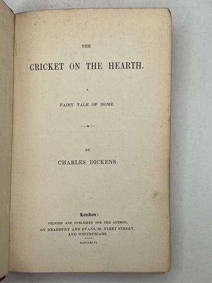 The Cricket on the Hearth by Charles Dickens 1846 First Edition Original Cloth