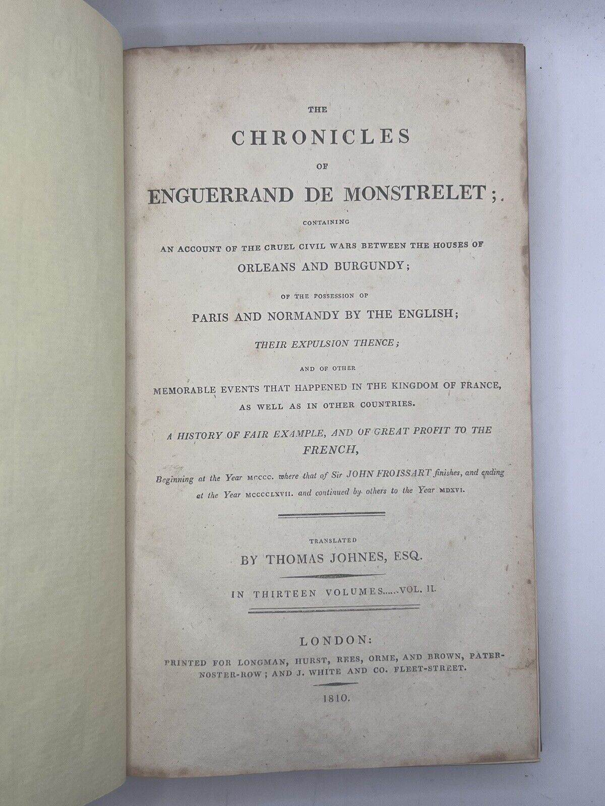 The Chronicles of Montstrelet 1810