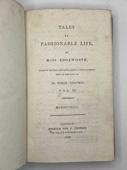 Tales of Fashionable Life by Maria Edgeworth 1809-1812 First Edition