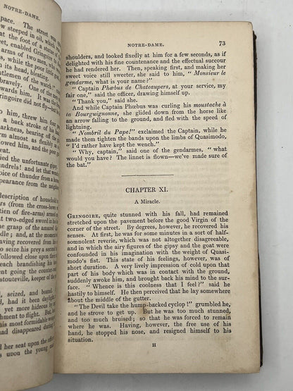 The Hunchback of Notre Dame by Victor Hugo 1840 Early English Edition Rare