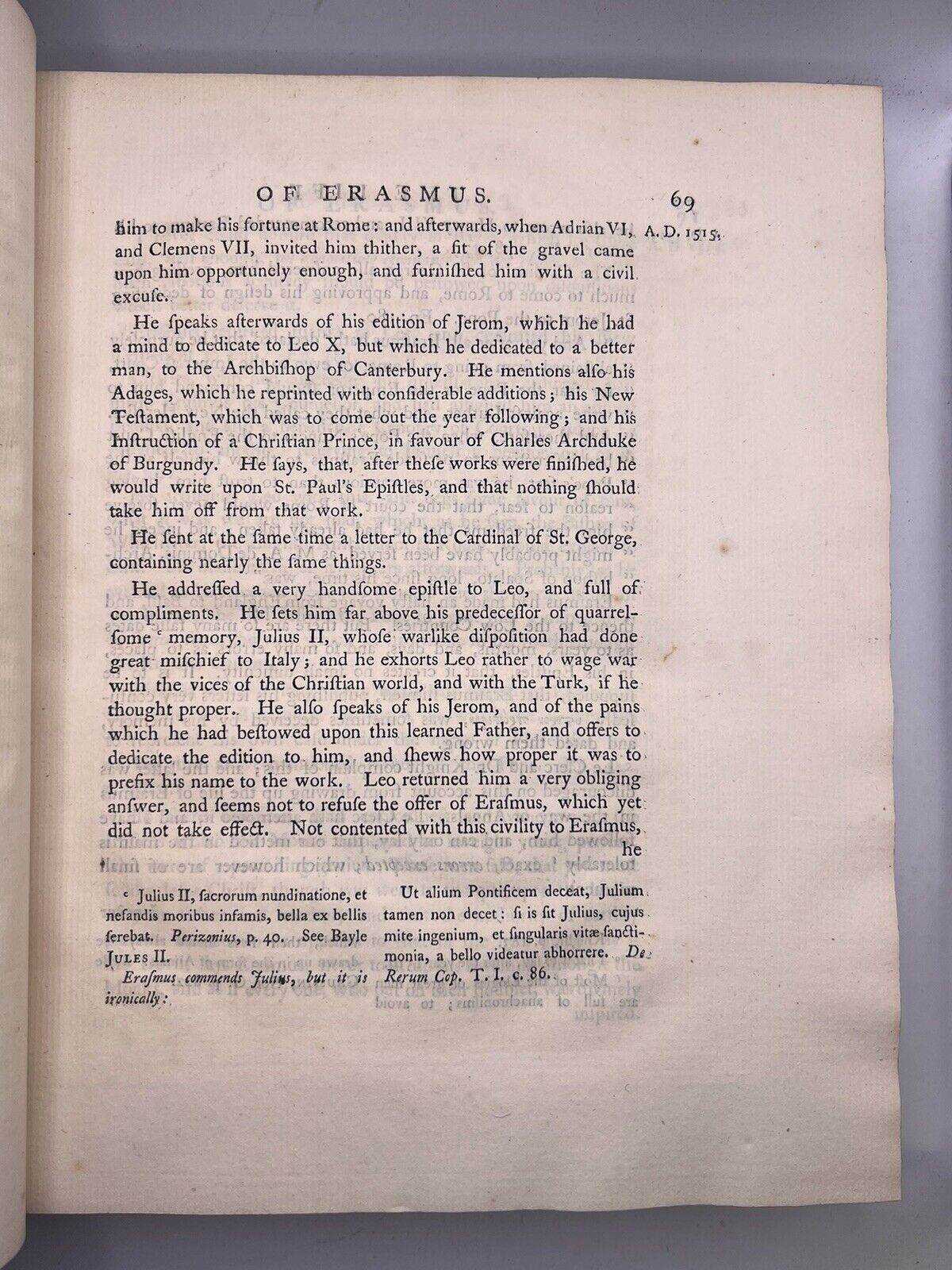 The Life of Erasmus 1758-60 First Edition