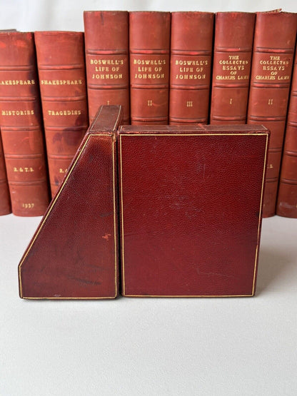 Bumpus Fine Bindings Set with Bookends: Shakespeare, Boswell, etc