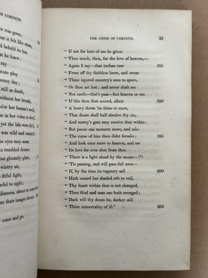 Select Poems by Lord Byron 1823; Childe Harold 1st ed.