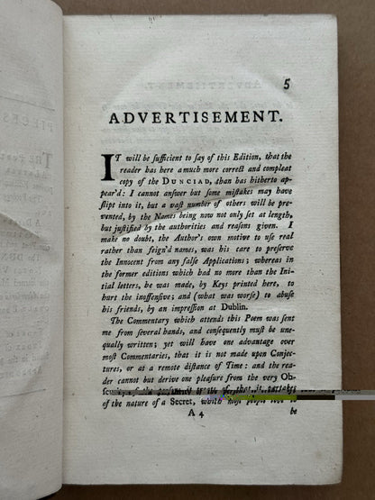 The Dunciad by Alexander Pope 1732