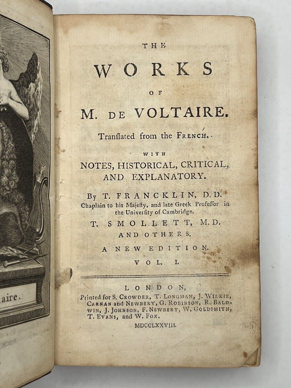 The Works of Voltaire in English 1769-78 Tobias Smollett Edition