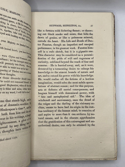 Lectures on Dramatic Literature by William Hazlitt 1820 First Edition