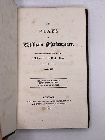 The Plays of William Shakespeare 1809 - Isaac Reed Edition