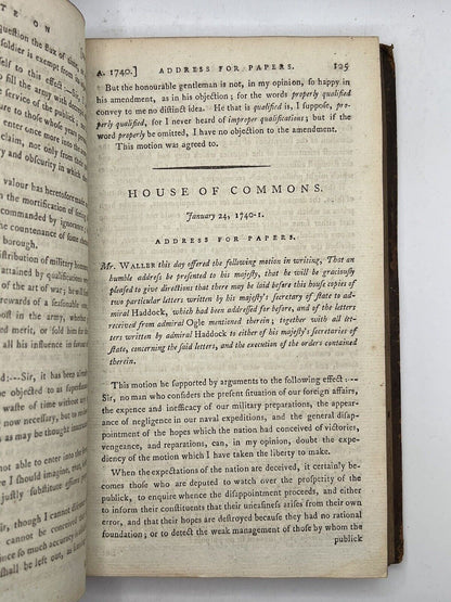 Debates in Parliament by Samuel Johnson 1787 First Edition