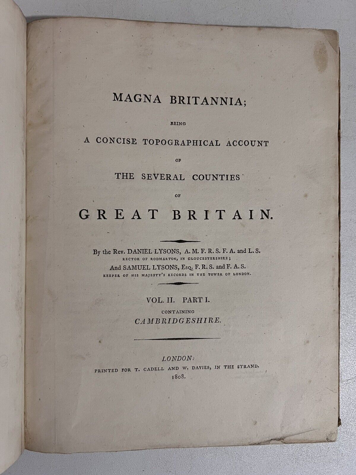 Lyson's Magna Britannia 1806-22 First Edition