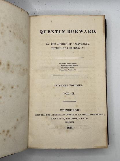 Quentin Durwood By Sir Walter Scott 1823 First Edition