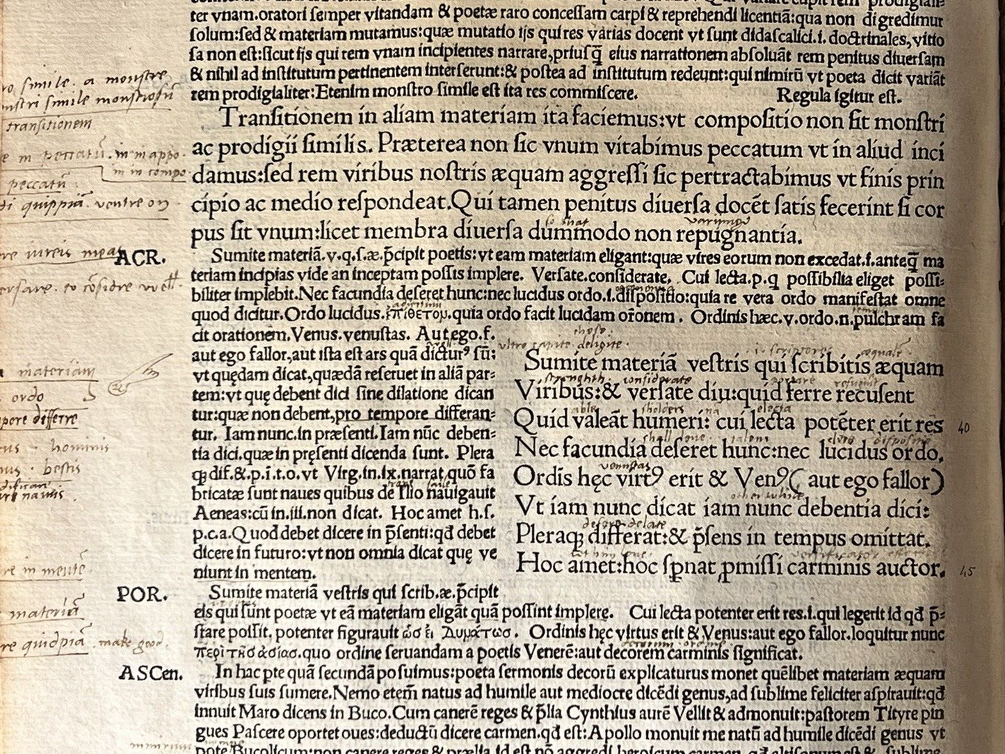 1519 Horace Post-Incunable with Contemporary Marginalia