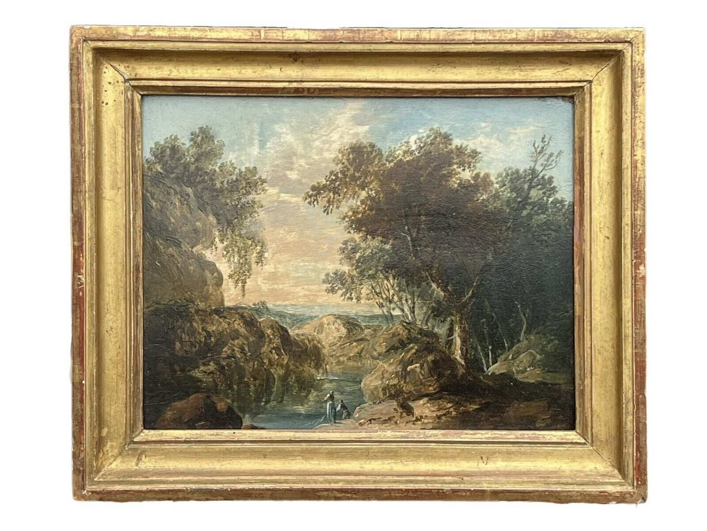 Pier Paolo Anesi (1697-1773) Italianate River Landscape Old Master Painting