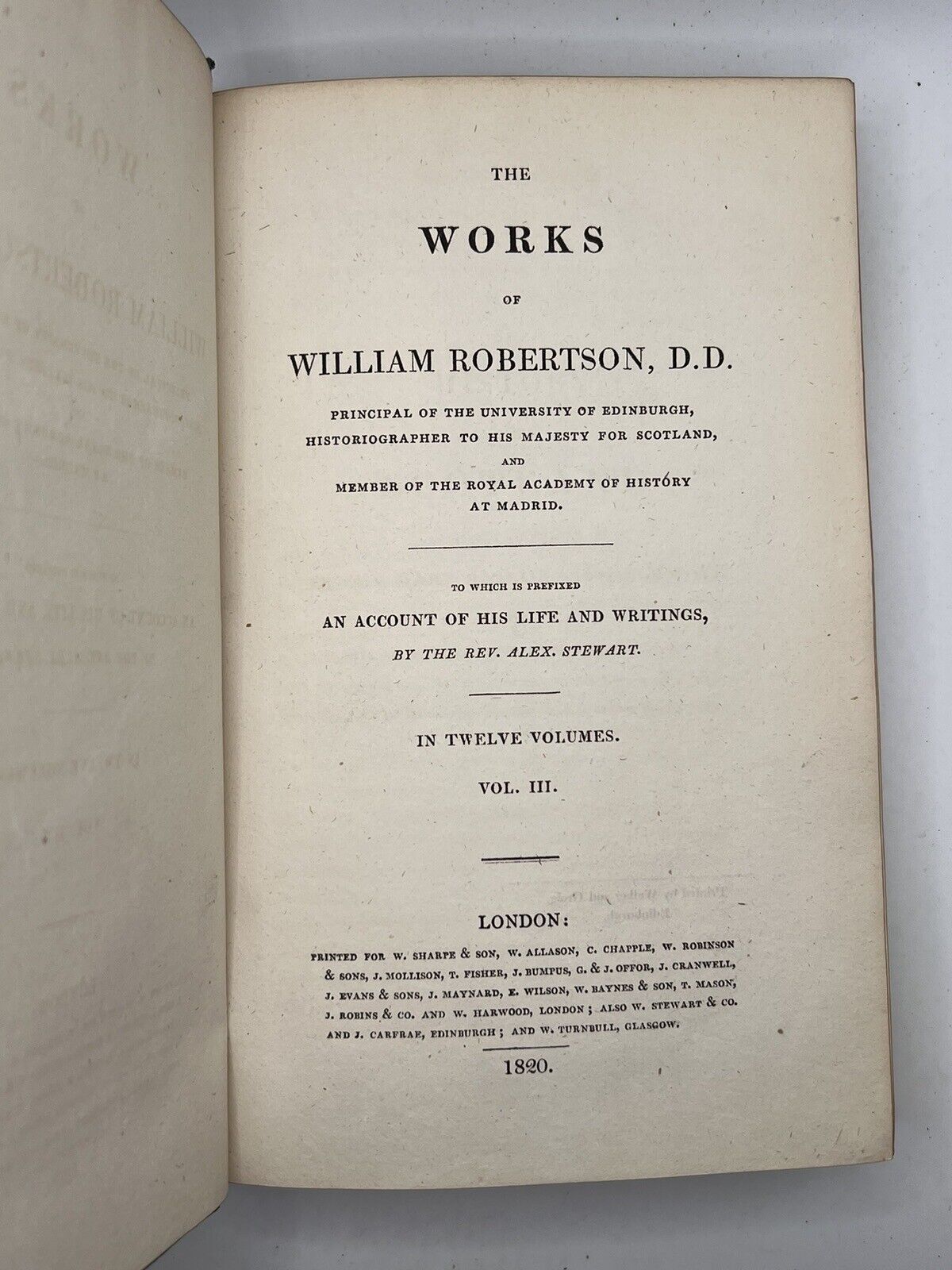 The Works of William Robertson 1820