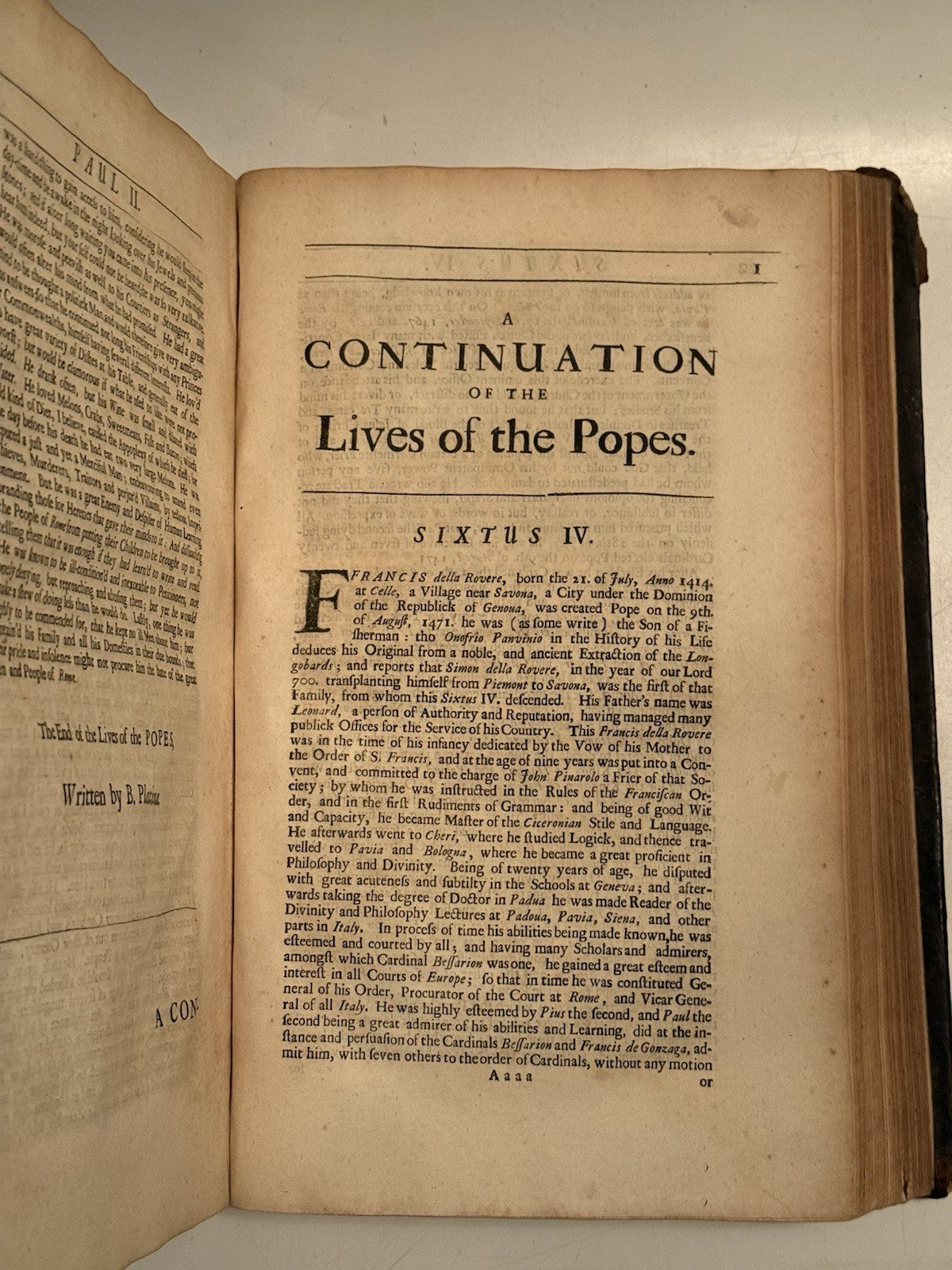 Platina's Lives of the Popes 1688 Second English Edition