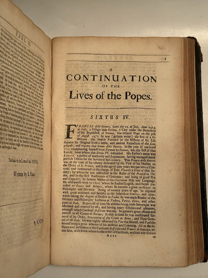Platina's Lives of the Popes 1688 Second English Edition