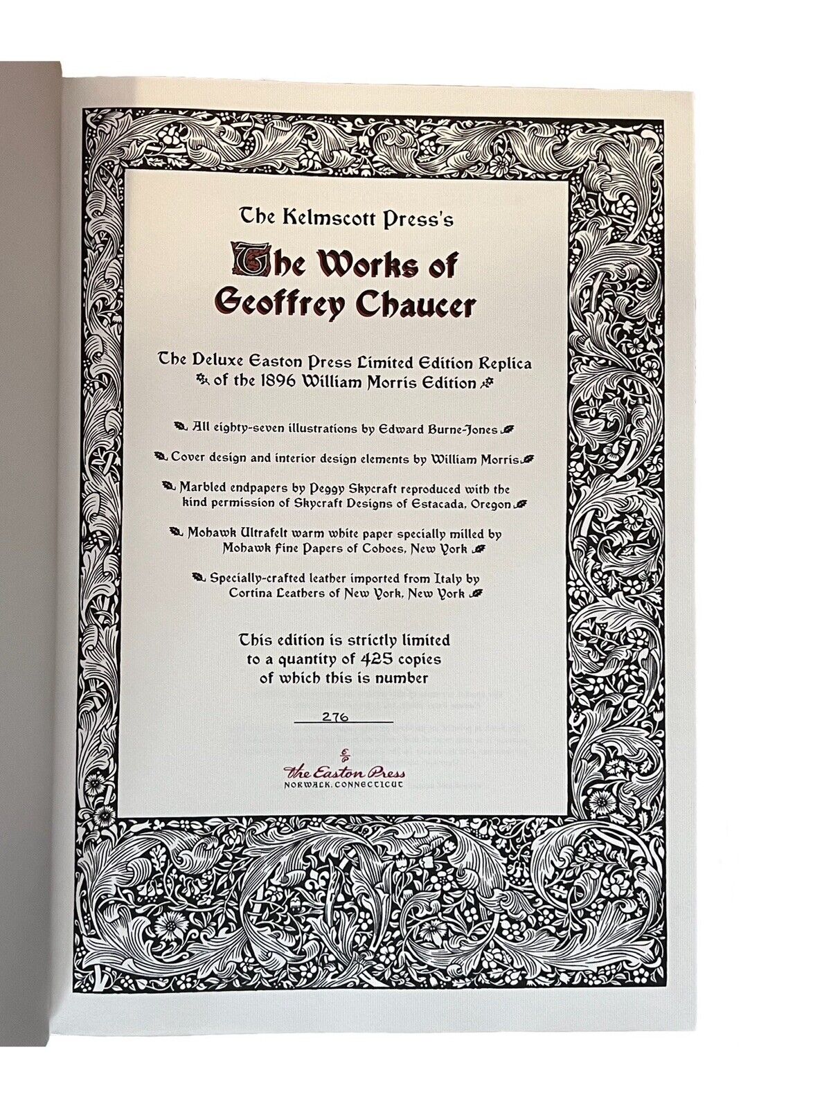 The Kelmscott Chaucer 2009 Easton Press