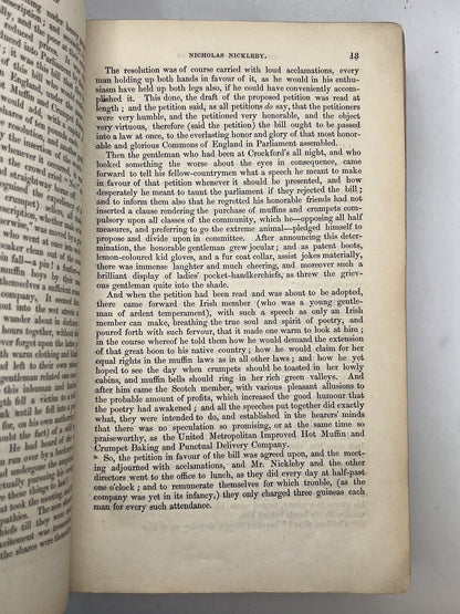 Nicholas Nickleby by Charles Dickens 1839 First Edition First Impression