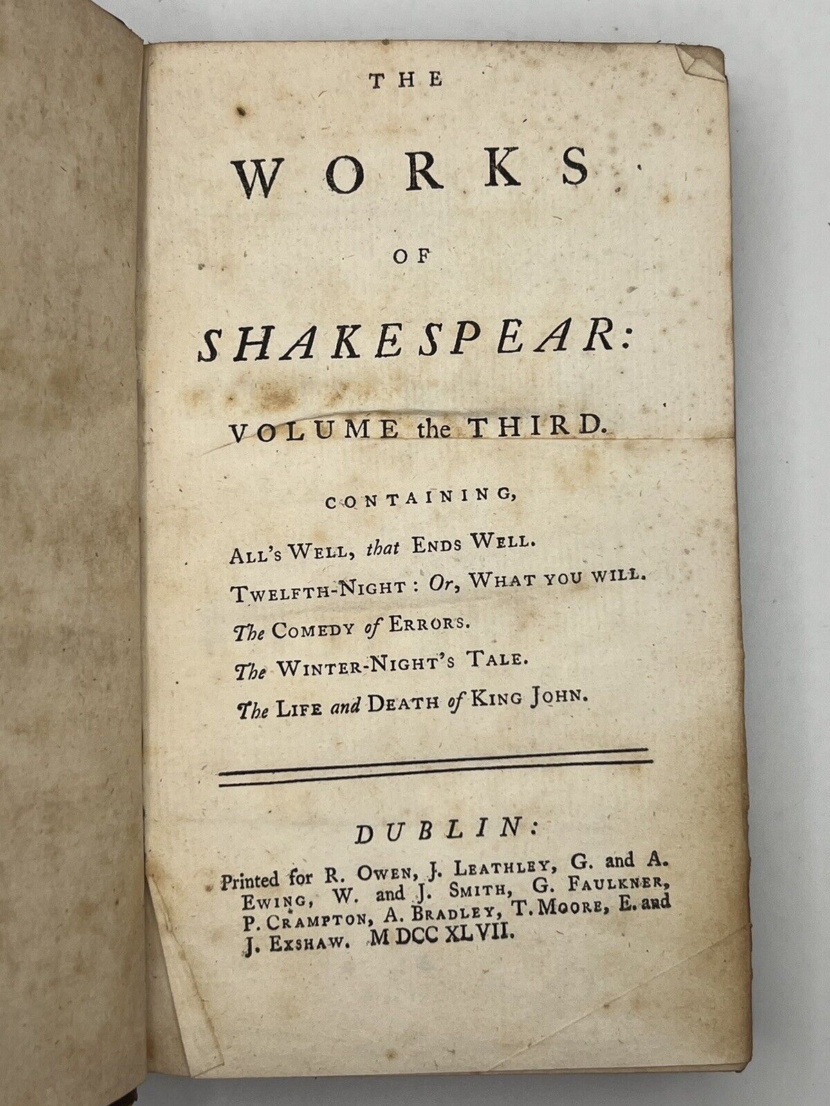 The Works of William Shakespeare 1747: The Warburton & Alexander Pope Edition