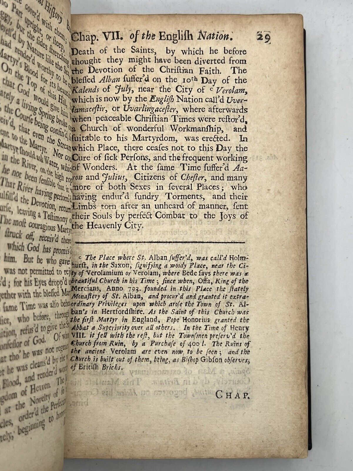 The Ecclesiastical History of the English Nation by the Venerable Bede 1723