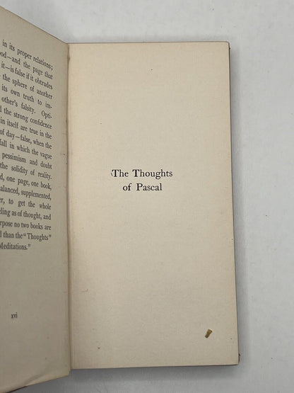 Selections from the Thoughts of Blaise Pascal 1902